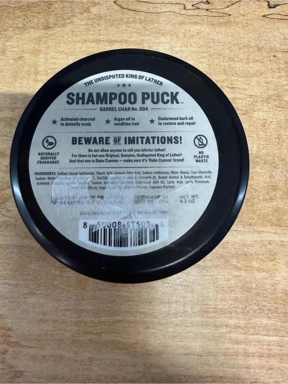 Duke Cannon Barrel Char Shampoo Puck - Black